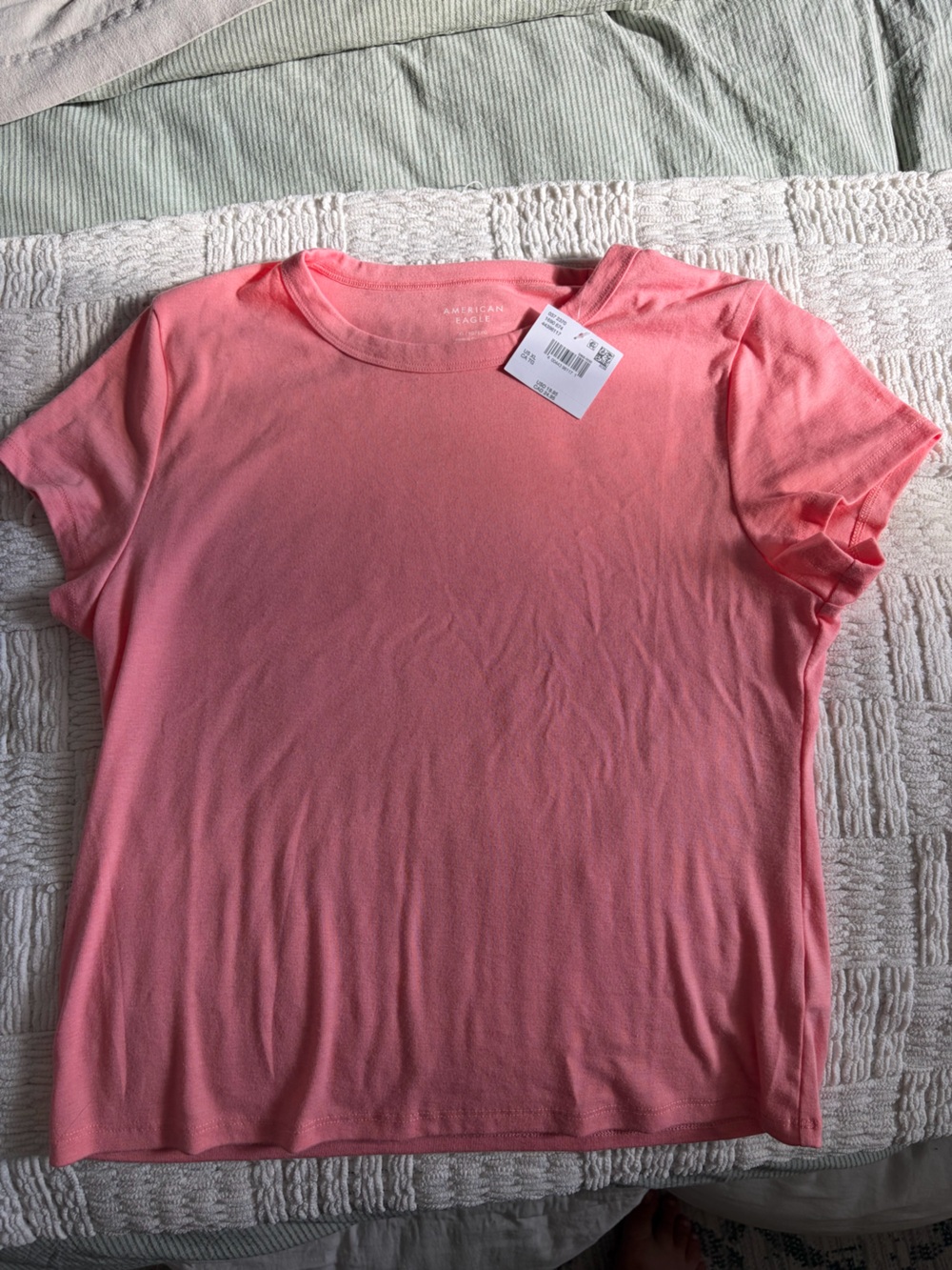 American Eagle Outfitters Coral Pink Crew Neck Tee